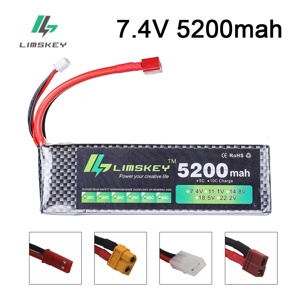 Hobby Rc Quadcopters - リムスキーパワーバッテリー 7.4V 5200mAh バッテリー 30C RCおもちゃ用バッテリー