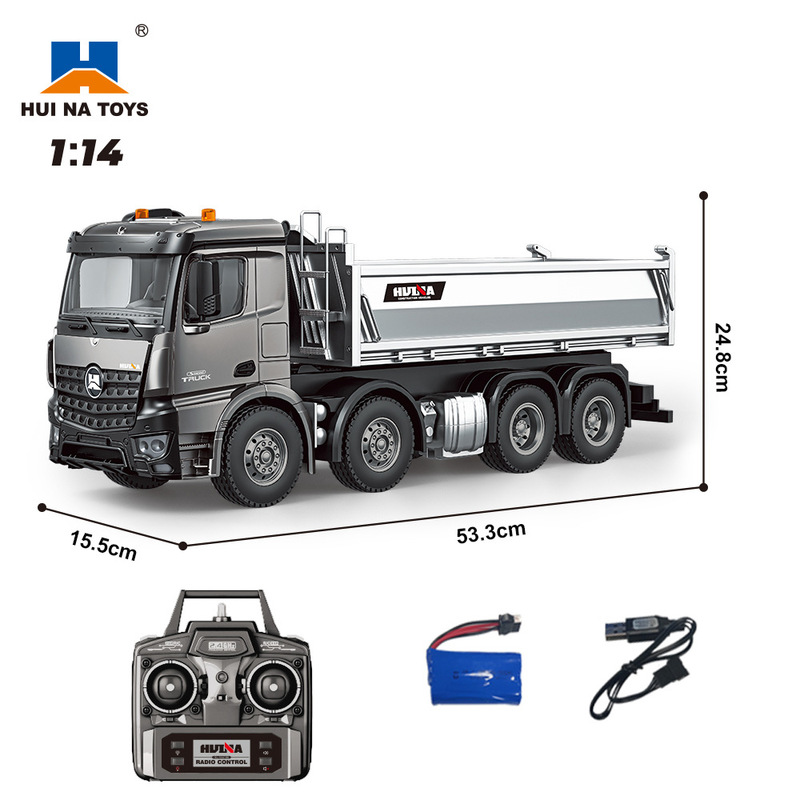 Rc Excavator Hydraulic - 新型Huina 1536pro 1537合金製リモコン1:14フルプロポーションホイールヘビーデューティーエンジニアリングダンプトラックミキサートラックおもちゃ
