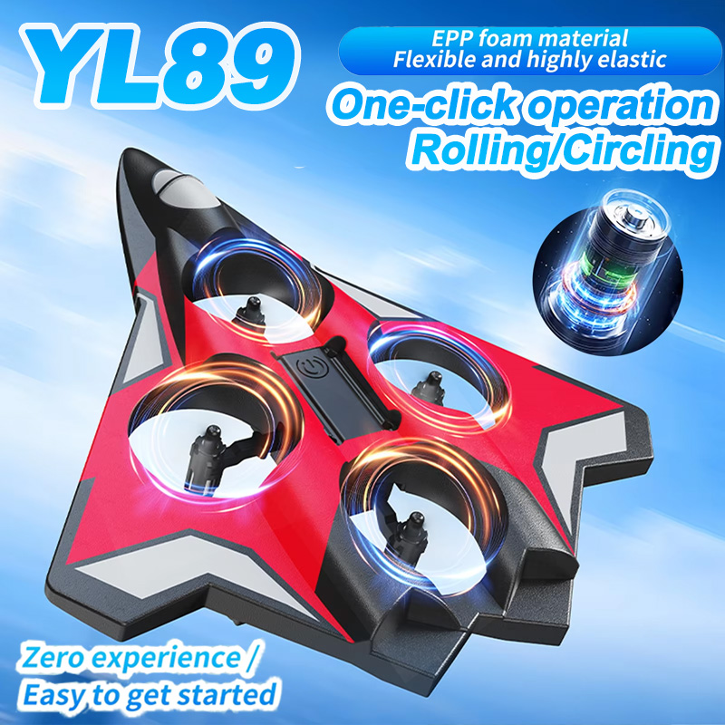 Rc Plane Hobby Zone - YL89 EPPフォームクアッドコプターRC飛行機ヘリコプター航空機360度回転 ° 固定高度で飛行する戦闘機型RCドローンおもちゃ 子供向けギフト