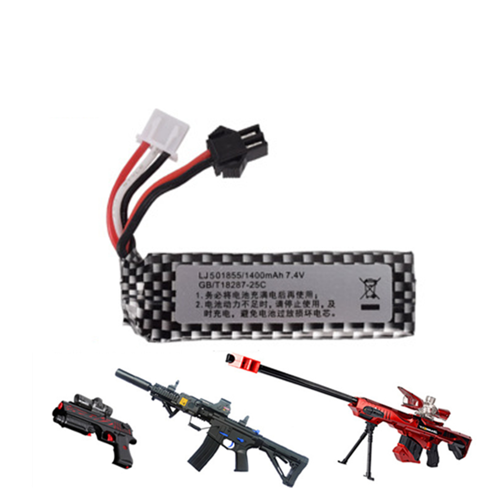 Rc Hobby & Maskinservice I Eskilstuna - 7.4v 1400mah 25C 501855リポ電動水鉄砲部品rcおもちゃリチウムポリマーSM-2Pバッテリー