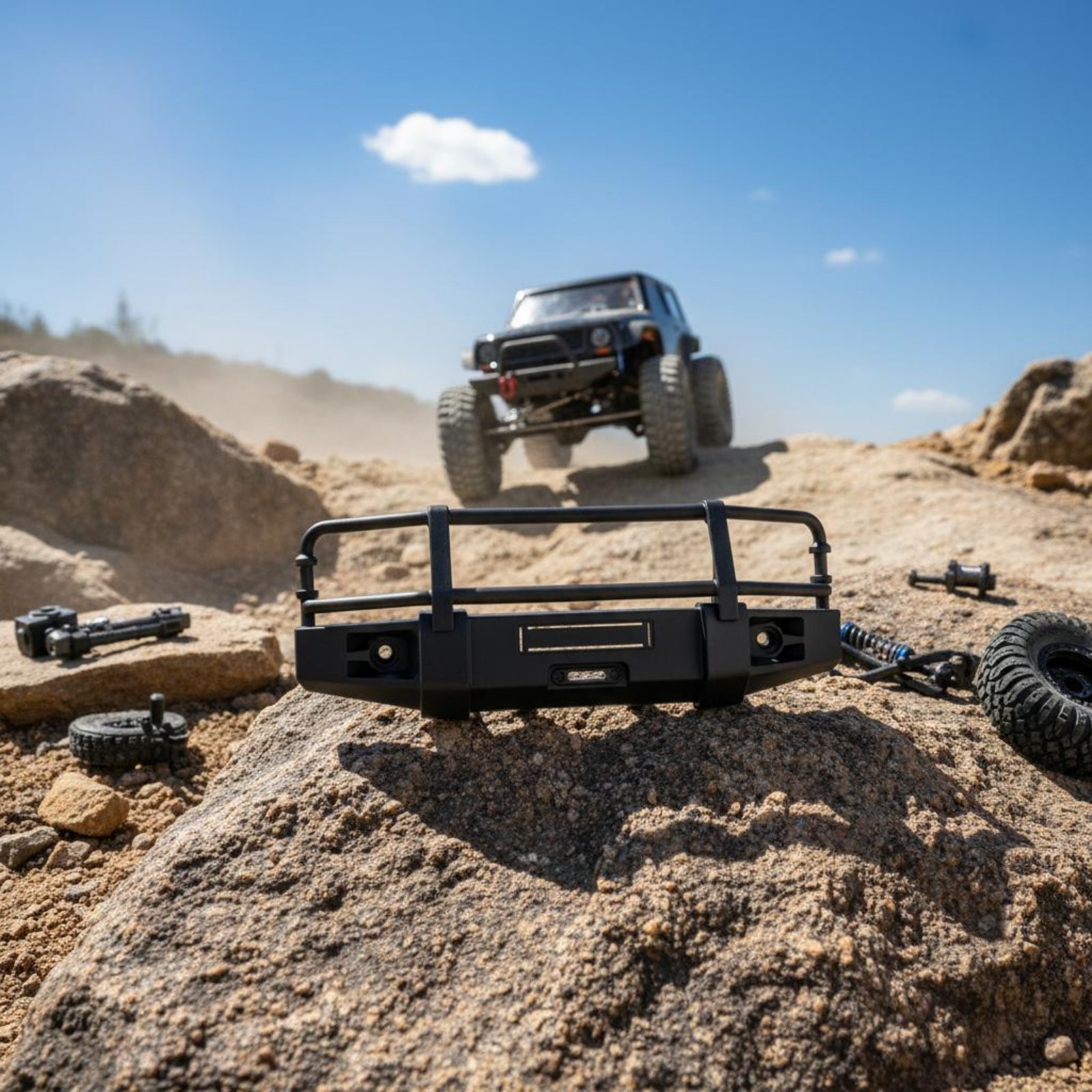 Rc Hobby & Maskinservice I Eskilstuna - RC クローラーフロントバンパーモデルカーアップグレードクローラーバンパーホビービークルパーツ衝撃保護トレイルロード用に簡単に取り付け可能