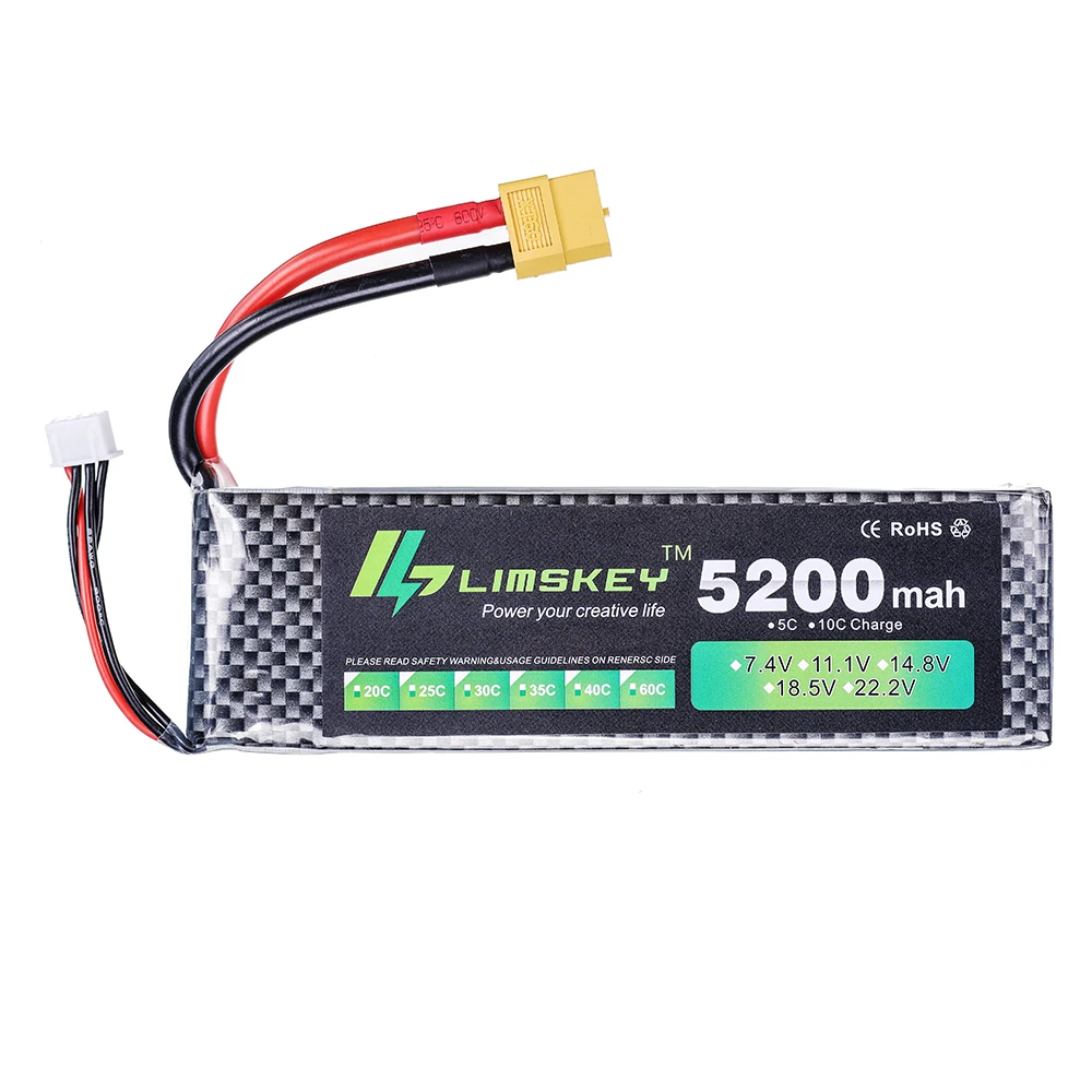 リムスキーパワーバッテリー 7.4V 5200mAh バッテ - Hobby Rc Quadcopters のレビューと価格