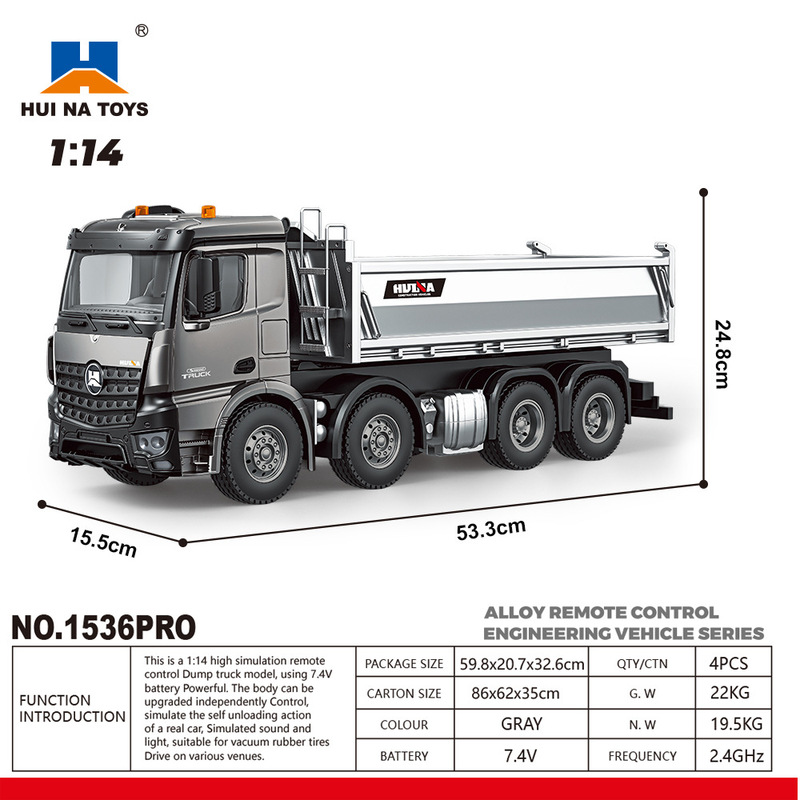 新型Huina 1536pro 1537合金製リモコン1:1 - Rc Excavator Hydraulic のレビューと価格