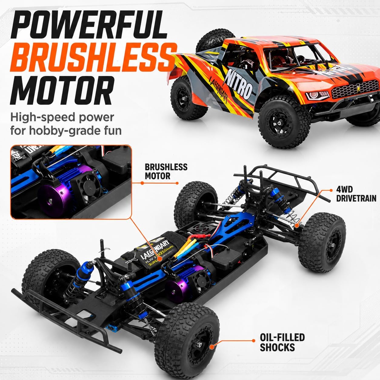 全輪駆動2.4GHzショートコーストラック、1/8スケールブ - Rc Roc Hobby のレビューと価格